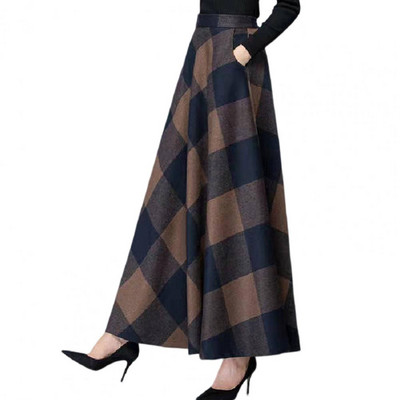 Fusta Office Fusta groasă Elegantă Căldură Versatilă Moda Talie Înaltă Fusta Lungă Maxi Iarnă A-Line