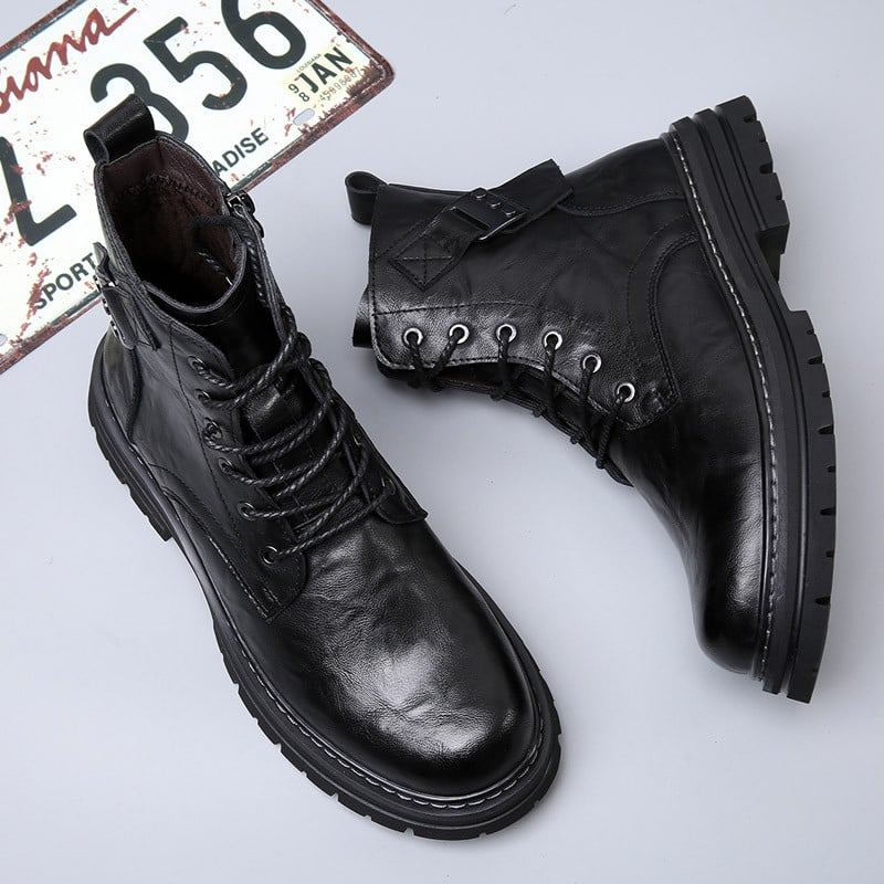 Muške gležnjače u britanskom stilu Udobne kožne muške zimske cipele za snijeg Retro motorističke čizme s patentnim zatvaračem sa strane Chelsea modne muške cipele