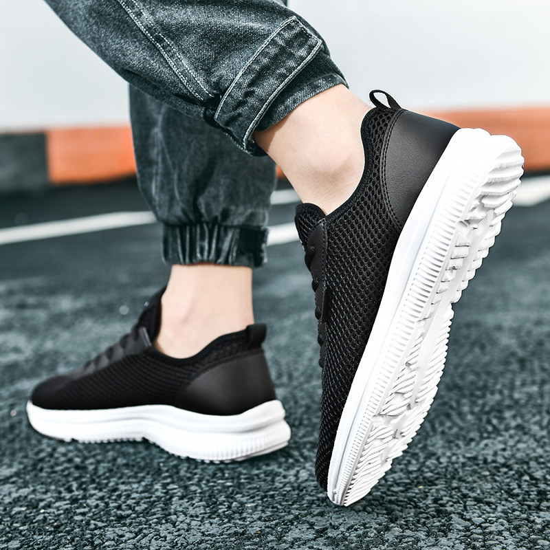 Proljetne mrežaste muške tenisice na vezanje, ležerne, modne vanjske neklizajuće, udobne, mekane donje strane, prozračne cipele za sve za muškarce