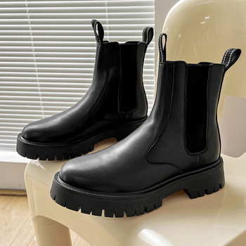 Ανδρικές δερμάτινες μπότες Chelsea Ανδρικές μπότες με χοντρό κάτω μέρος Ανδρικές μπότες μοτοσικλέτας Νέα άφιξη Αντιολισθητικά ανδρικά παπούτσια καθημερινά Παπούτσια πανκ στυλ