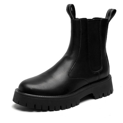 Muške kožne Chelsea čizme s debelim dnom Gležnjače Muške novopristigle motociklističke čizme Neklizajuće muške cipele za slobodno vrijeme Cipele u punk stilu