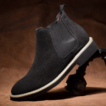 Νέος σχεδιασμός Ανδρικές μπότες Δερμάτινες ανδρικές μπότες Chelsea Υποδήματα αστραγάλου βρετανικού στυλ Ανδρικά παπούτσια ασανσέρ υψηλής ποιότητας Treking Flats
