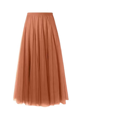 Plisirana suknja Mrežaste gaze, velike duge suknje za ples srednje dužine za žene, jednobojne, prozračne i udobne poliesterske