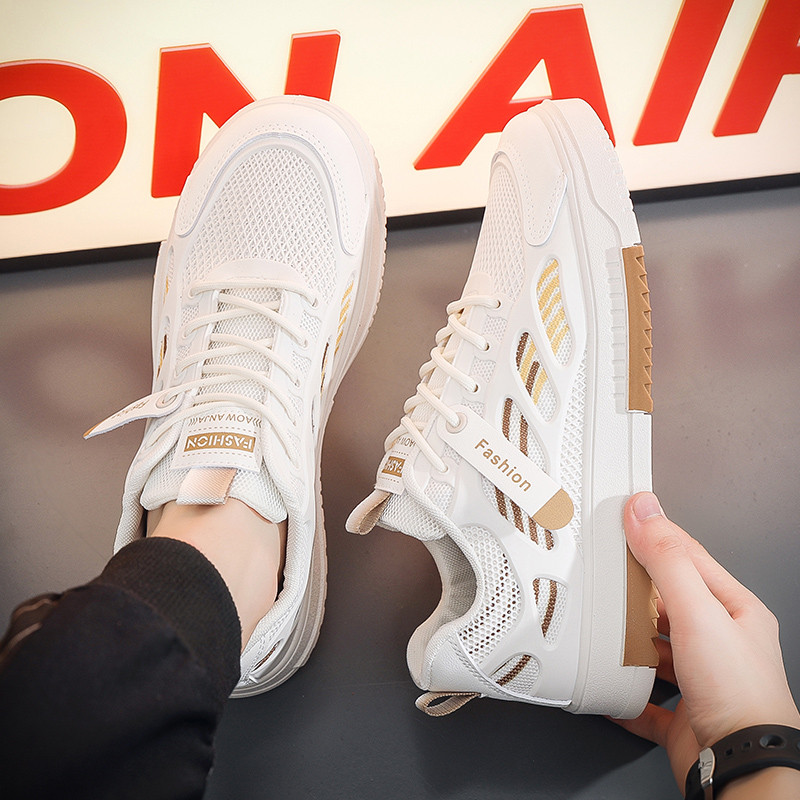 Muške vulkanizirane cipele 2023, novo proljeće, debeli potplat na vezanje, prozračne, ležerne, protuklizne, udobne, svestrane tenisice za muškarce