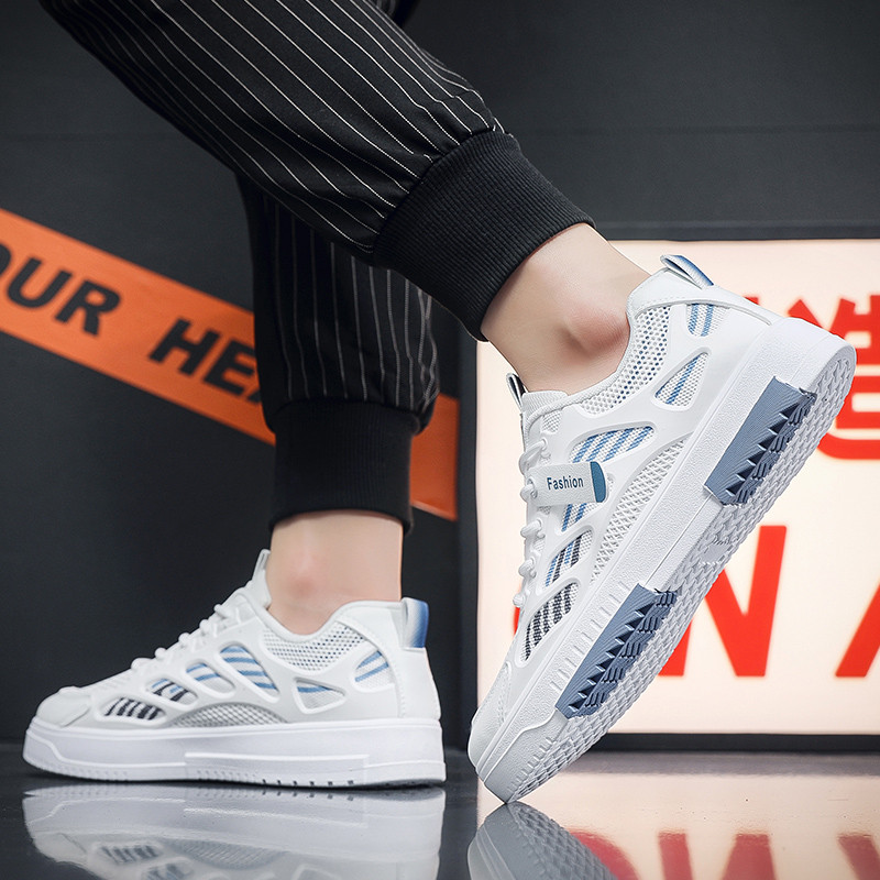 Muške vulkanizirane cipele 2023, novo proljeće, debeli potplat na vezanje, prozračne, ležerne, protuklizne, udobne, svestrane tenisice za muškarce