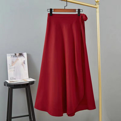 Κορεάτικο στυλ Γυναικεία φούστα Καλοκαίρι φθινόπωρο 2022 Midi μακριά μάξι φούστα Κορεατική μόδα Vintage μονόχρωμη φούστα Harajuku A Line