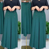 Pantaloni la modă, buzunare, femei, pantaloni cu fustă, top asortat, tesatura moale, pantaloni cu fustă de toamnă