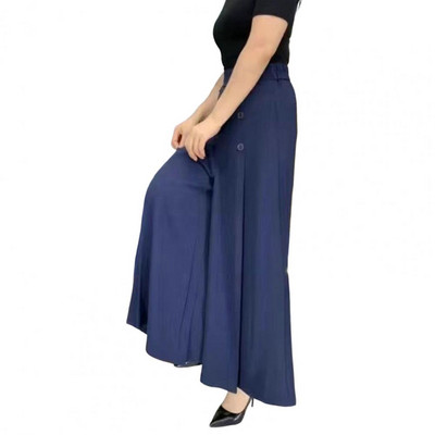 Pantaloni la modă, buzunare, femei, pantaloni cu fustă, top asortat, tesatura moale, pantaloni cu fustă de toamnă