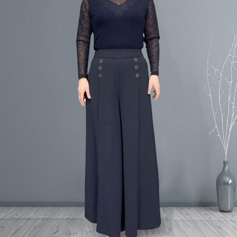 Trendovske hlače s džepovima Ženska suknja Hlače Široki gornji dio od meke tkanine Jesenske suknje Hlače