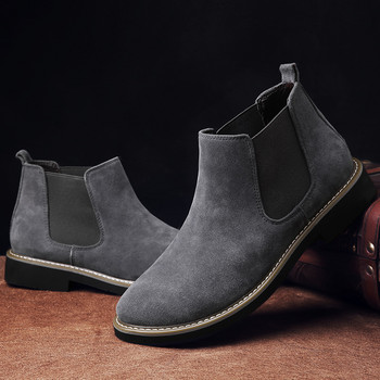 2023 Vintage Δερμάτινα Ανδρικά Παπούτσια Αστραγάλου Μυτερή Μασίφ Χειροποίητο Ράψιμο Υπαίθριου Γάμου Μπότες Chelsea Suede Ανδρικά παπούτσια Basic Boots