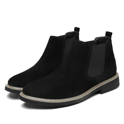 2023 Pantofi pentru bărbați din piele vintage gleznă cu vârf ascuțit, cusut manual, în aer liber, pentru nuntă, cizme chelsea, pantofi din piele intoarsa, cizme de bază pentru bărbați