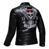 Moda primăvară toamnă jachetă din piele cu imprimeu cu cranii Motociclete jachetă de vânt haină din PU cu guler în picioare pentru curse biker îmbrăcăminte de stradă