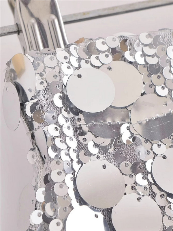 TRAF 2023 Suknja sa šljokicama Ženska svjetlucava srebrna kratka suknja Ženska modna mini ljetna suknja visokog struka Sjajne seksi ženske suknje