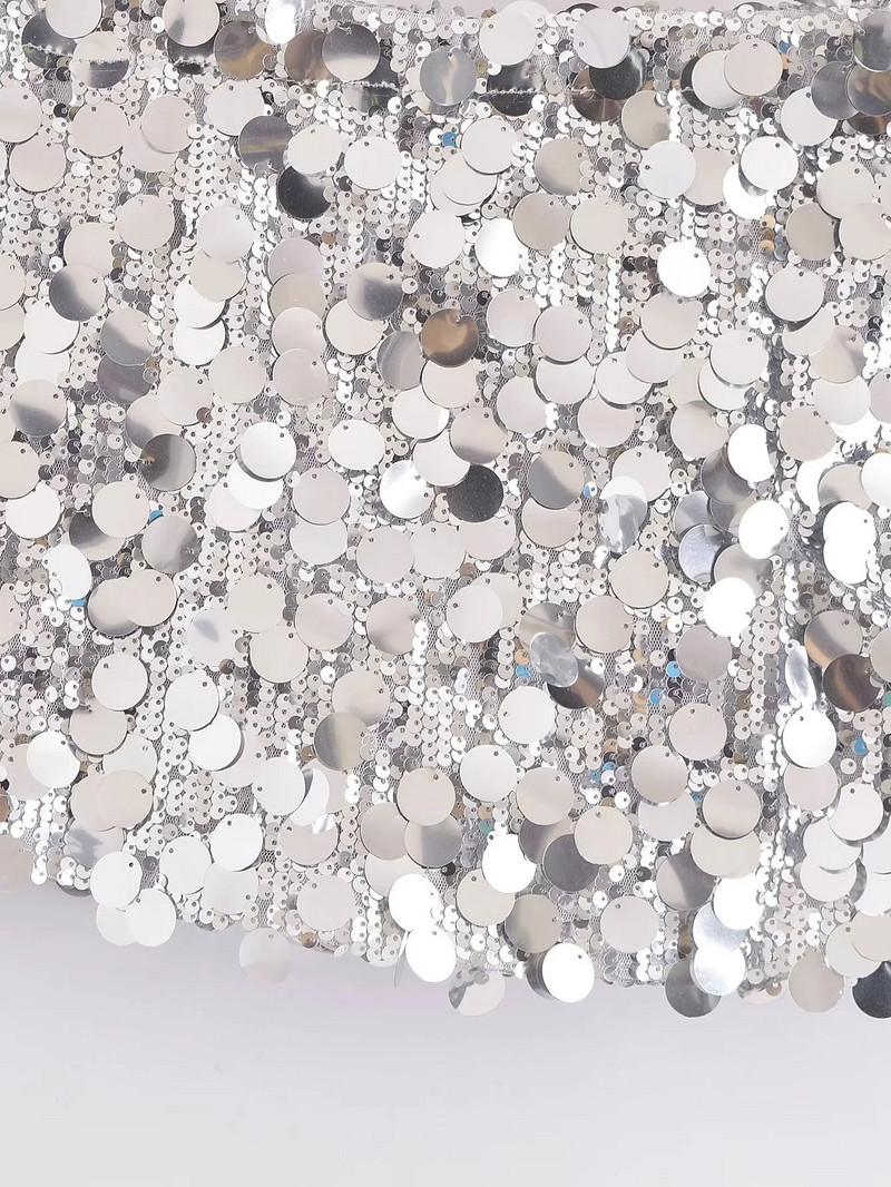 TRAF 2023 Suknja sa šljokicama Ženska svjetlucava srebrna kratka suknja Ženska modna mini ljetna suknja visokog struka Sjajne seksi ženske suknje