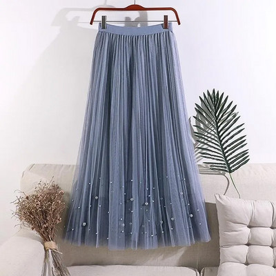 Dlhá sukňa kórejská móda Harajuku Kawaii Y2k Midi Maxi tylová sukňa jarná jeseň vysoký pás kórejská streetwear ružová čierna sukňa