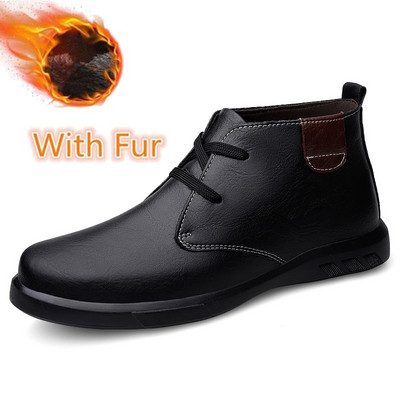 Pantofi de afaceri pentru bărbați în stil vintage Cizme de desert din piele naturală Botine pentru bărbați din piele naturală Cizme de iarnă calde de marcă de lux