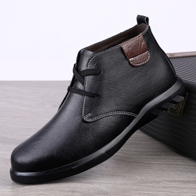 Pantofi de afaceri pentru bărbați în stil vintage Cizme de desert din piele naturală Botine pentru bărbați din piele naturală Cizme de iarnă calde de marcă de lux