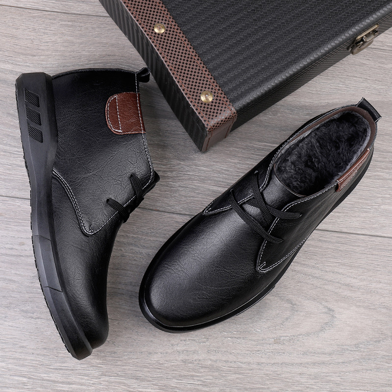 Pantofi de afaceri pentru bărbați în stil vintage Cizme de desert din piele naturală Botine pentru bărbați din piele naturală Cizme de iarnă calde de marcă de lux