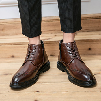 Νέα άφιξη Ανδρικά μάρκα Chelsea Μπότες Ρετρό δερμάτινες μπότες ζεστά παπούτσια για άντρες Υπαίθριες μπότες μοτοκρός Επίσημα παπούτσια για ενήλικες