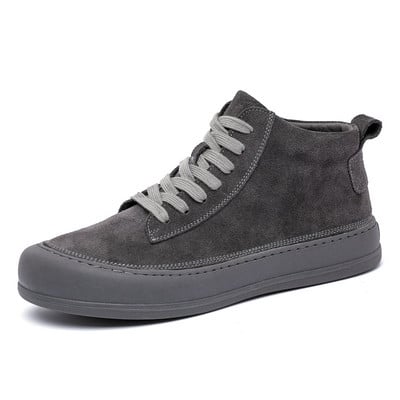 Pánske kožené ležérne topánky na jar a jeseň, jednoduché pohodlné tenisky, pánska móda, priedušné členkové topánky, univerzálne ľahké ploché topánky