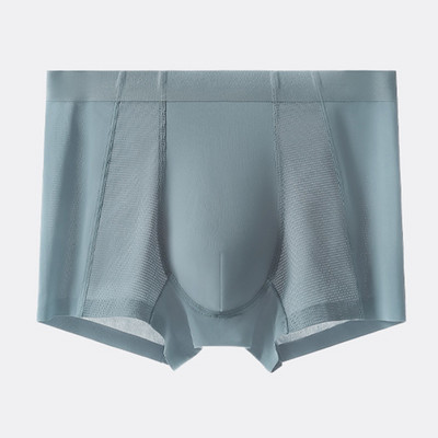 Ice Silk Vyriški apatiniai Seksualūs šortai U išgaubtas maišelis Boxer kelnaitės Minkštos kvėpuojančios lagaminai Apatinės kelnės Elastinės boksinės besiūlės kelnaitės