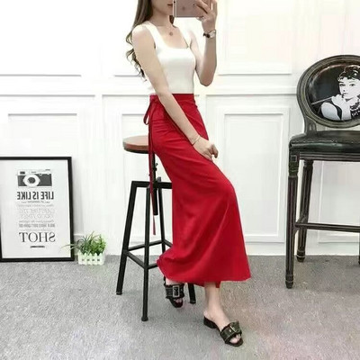 Ženske ljetne suknje na vezanje, tanke, jednodijelne, seksi, jednodijelne, midi korejske suknje visokog struka, ženske moderne, jednostavne, nove