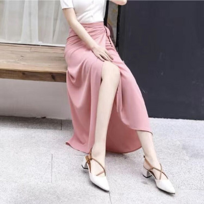 Ženske ljetne suknje na vezanje, tanke, jednodijelne, seksi, jednodijelne, midi korejske suknje visokog struka, ženske moderne, jednostavne, nove