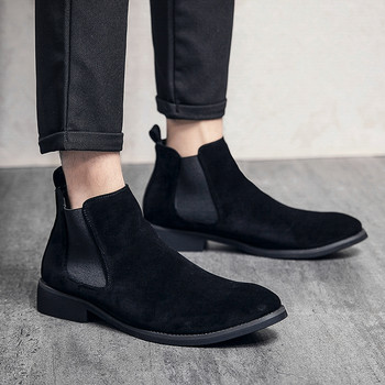 New Arrival Youth Teenage Chelsea Boots Ανδρικά Μαύρα Δερμάτινα Μποτάκια Ευέλικτα Ανδρικά Casual Παπούτσια Leisure Walk Man Basic Boots