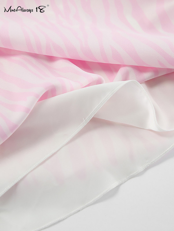 Mnealways18 Fuste elegante cu imprimare cu zebră pentru femei, roz, cu talie înaltă, cu linie A, Skrits Office, pentru femei, fuste midi fluide din satin 2023