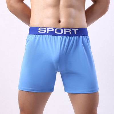 Pantaloni scurti respirabili Trunchi sexy bărbați cu picioare lungi Boxer Slip Husă Lenjerie de corp Sport Boxer Pantaloni elastici pentru bărbați