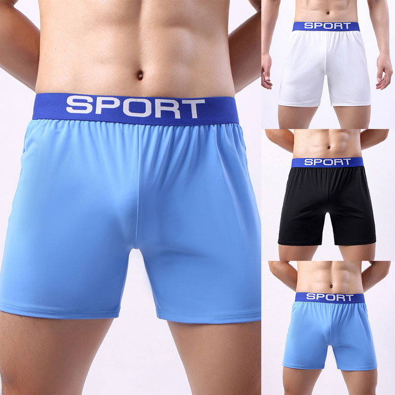 Pantaloni scurti respirabili Trunchi sexy bărbați cu picioare lungi Boxer Slip Husă Lenjerie de corp Sport Boxer Pantaloni elastici pentru bărbați