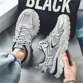 2023 Pevné šnurovacie párové sieťované priedušné topánky pre otcov, nízke, hrubé, spodné, ležérne, nové pánske topánky, športové bežecké topánky