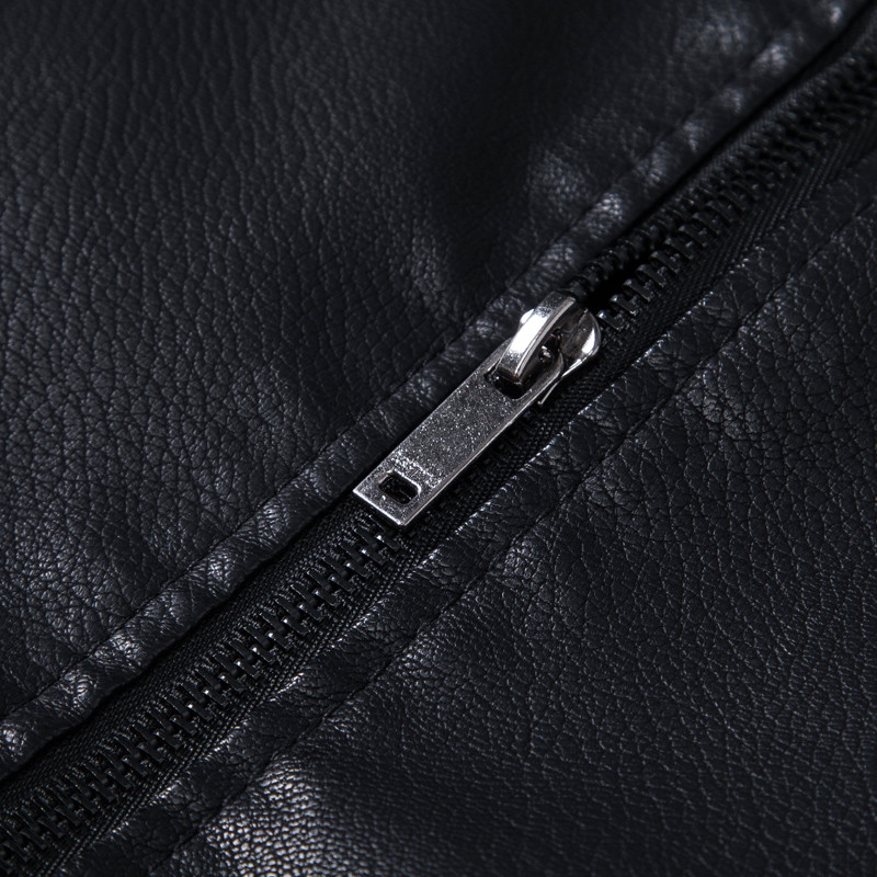 Kožené bundy Pánske Bomber Trendy Motocyklové Oblečenie Pánska PU Imitácia Kožená Bunda Nová Značka Obchodné Oblečenie Zips Vrecká 196