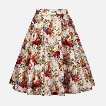 2023 New Arrival Summer A Line Vintage Floral φούστα 50s Pin Up Swing Swing Rockabilly Γυναικείες ρετρό μίντι φούστα με ψηλόμεσο