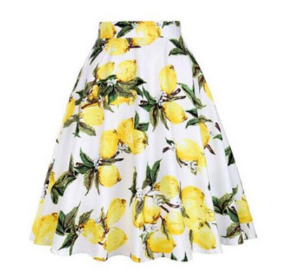 2023 New Arrival Summer A Line Vintage Floral φούστα 50s Pin Up Swing Swing Rockabilly Γυναικείες ρετρό μίντι φούστα με ψηλόμεσο
