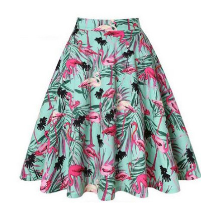 2023 New Arrival Summer A Line Vintage Floral φούστα 50s Pin Up Swing Swing Rockabilly Γυναικείες ρετρό μίντι φούστα με ψηλόμεσο