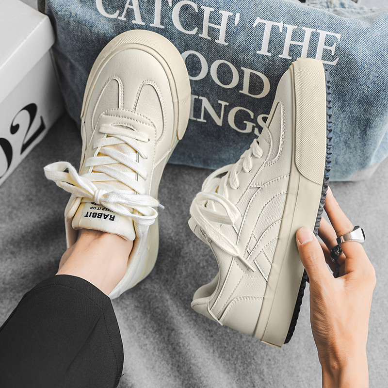 Jarné pánske plátené topánky s okrúhlou špičkou, šnurovacie, ležérne, protišmykové, pohodlné, priedušné, univerzálne, trendy, pevné topánky pre mužov