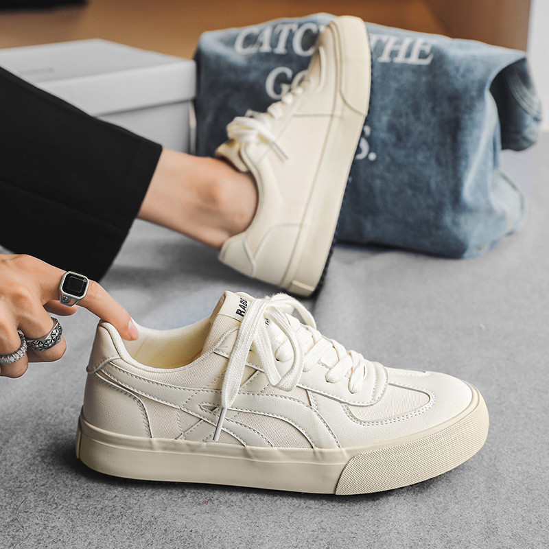 Jarné pánske plátené topánky s okrúhlou špičkou, šnurovacie, ležérne, protišmykové, pohodlné, priedušné, univerzálne, trendy, pevné topánky pre mužov