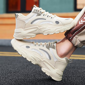 Pantofi de alergare pentru bărbați, cu plasă, respirabil, pantofi de mers ocazional, 2023, la modă pentru bărbați, pantofi sport ușori cu șireturi, Zapatillas Homme