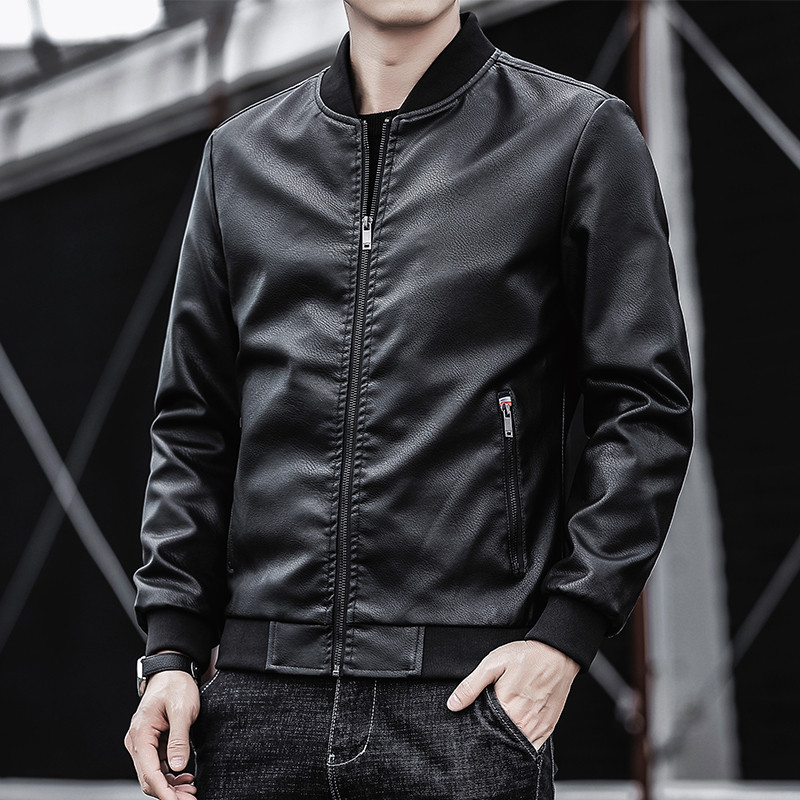 Νέα Ανδρικά Δερμάτινα Μπουφάν Δερμάτινο Μπουφάν Ανδρικό Σακάκι Μοτοσικλέτας Μοτοσικλέτα Μασίφ Λεπτό Γιακά Με Φερμουάρ Μόδα Παλτό Ανδρικά Παλτό Φθινόπωρο Άνοιξη 2