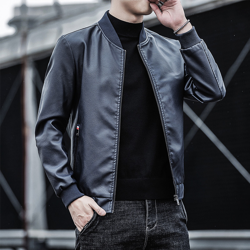 Νέα Ανδρικά Δερμάτινα Μπουφάν Δερμάτινο Μπουφάν Ανδρικό Σακάκι Μοτοσικλέτας Μοτοσικλέτα Μασίφ Λεπτό Γιακά Με Φερμουάρ Μόδα Παλτό Ανδρικά Παλτό Φθινόπωρο Άνοιξη 2