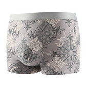 Slip boxer sexy pentru bărbați Pantaloni scurți cu imprimeu geometric U Husă convexă Lenjerie de corp Chiloți elastici Chiloți respirabili cu absorbție Trunchi