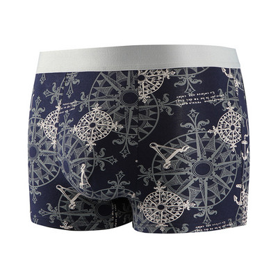 Slip boxer sexy pentru bărbați Pantaloni scurți cu imprimeu geometric U Husă convexă Lenjerie de corp Chiloți elastici Chiloți respirabili cu absorbție Trunchi