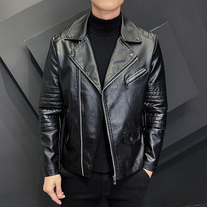 2023 Νέος περιστασιακός ανεμοθραύστης μοτοσυκλέτας με φερμουάρ με γιακά από συνθετικό δέρμα ανδρικό σακάκι ανδρικό παλτό υψηλής ποιότητας μόδας Streetwear