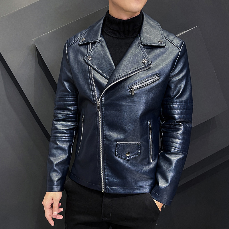 2023 Νέος περιστασιακός ανεμοθραύστης μοτοσυκλέτας με φερμουάρ με γιακά από συνθετικό δέρμα ανδρικό σακάκι ανδρικό παλτό υψηλής ποιότητας μόδας Streetwear