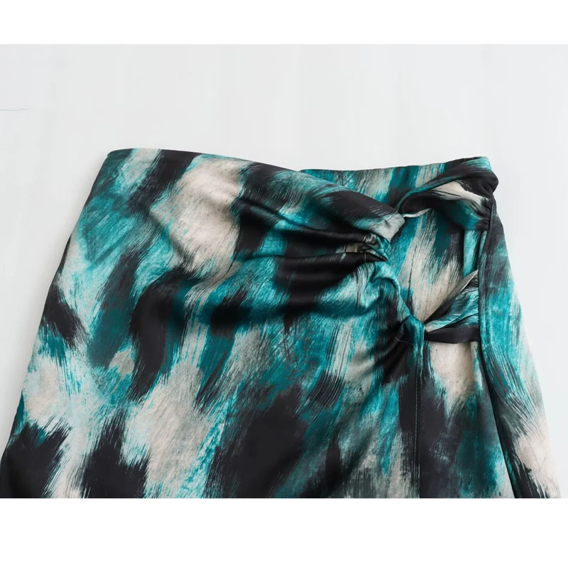 Fuste lungi cu imprimeu TRAF pentru femei Moda 2023 Fusta cu talie inalta cu volanat femeie toamna fusta midi cu fanta fuste elegante de dama