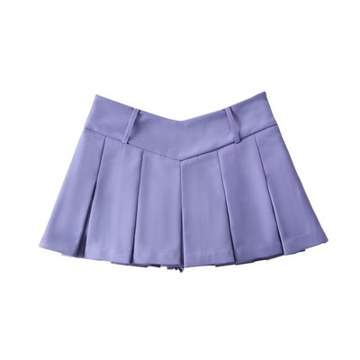 OOTD Ροζ Μίνι Φούστες Πλισέ με χαμηλή μέση Culottes