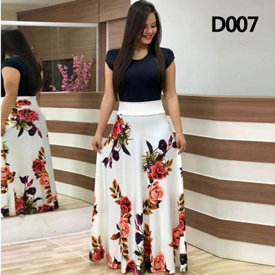 Xl Rochie lungă de banchet de primăvară și toamnă imprimeu cu cusături florale rochie strânsă rochie lungă de femeie sexy elegantă vara 2023