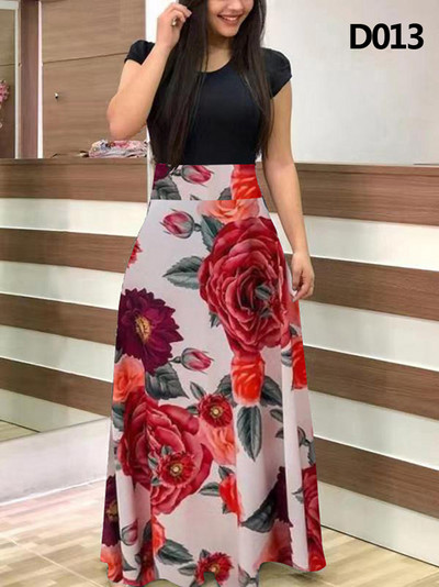 Xl Rochie lungă de banchet de primăvară și toamnă imprimeu cu cusături florale rochie strânsă rochie lungă de femeie sexy elegantă vara 2023