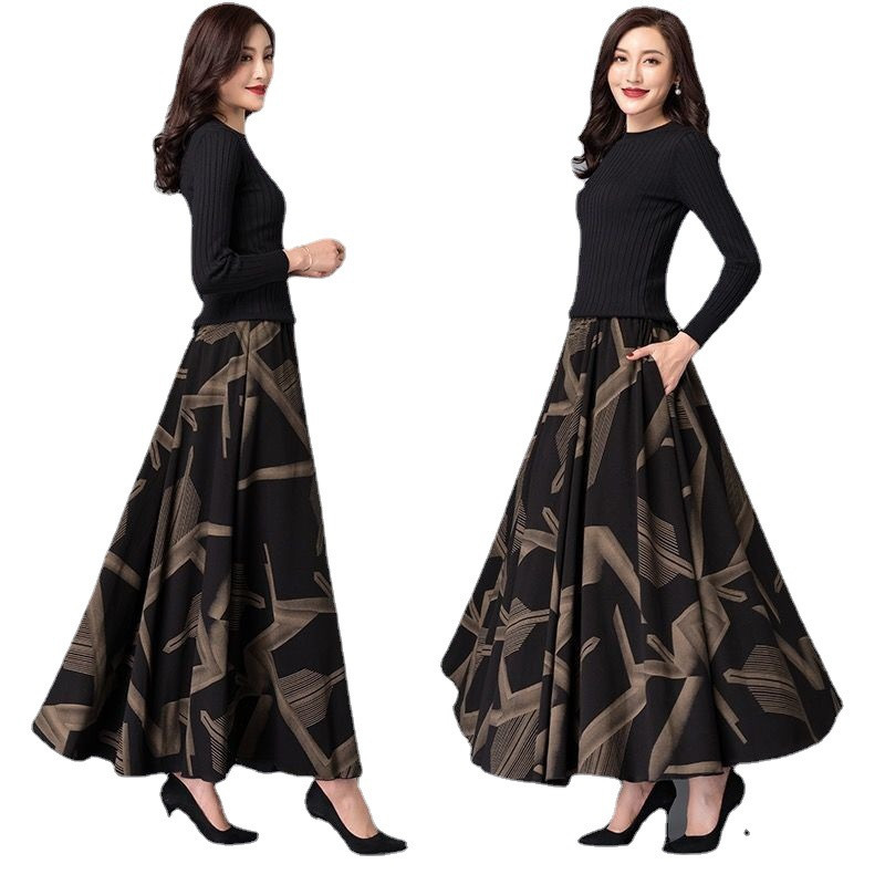 Nova ljetna A verzija 2023. Duga suknja visokog struka Velika zaokretna suknja Ženske modne vintage haljine Ulična odjeća za zabave za žene 1 kom